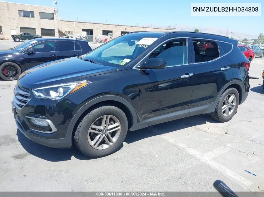 2017 Hyundai Santa Fe Sport 2.4L VIN: 5NMZUDLB2HH034808 Lot: 39611338