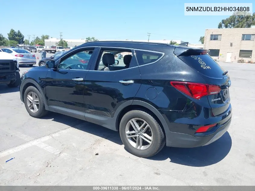 2017 Hyundai Santa Fe Sport 2.4L VIN: 5NMZUDLB2HH034808 Lot: 39611338