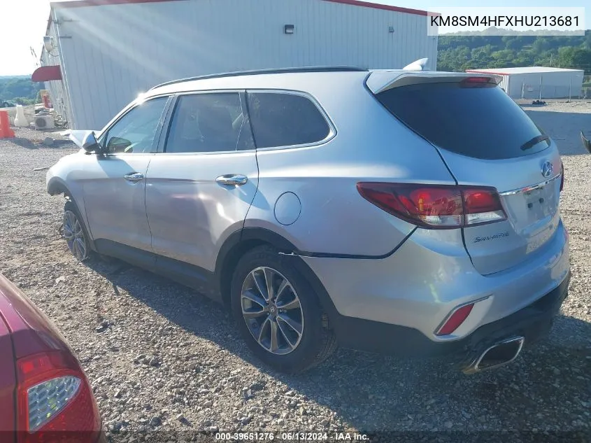 KM8SM4HFXHU213681 2017 Hyundai Santa Fe Se