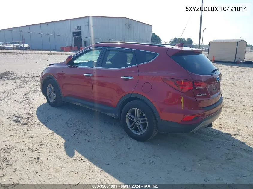 2017 Hyundai Santa Fe Sport 2.4L VIN: 5XYZUDLBXHG491814 Lot: 39661081