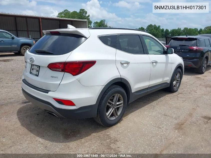 2017 Hyundai Santa Fe Sport 2.4L VIN: 5NMZU3LB1HH017301 Lot: 39671849