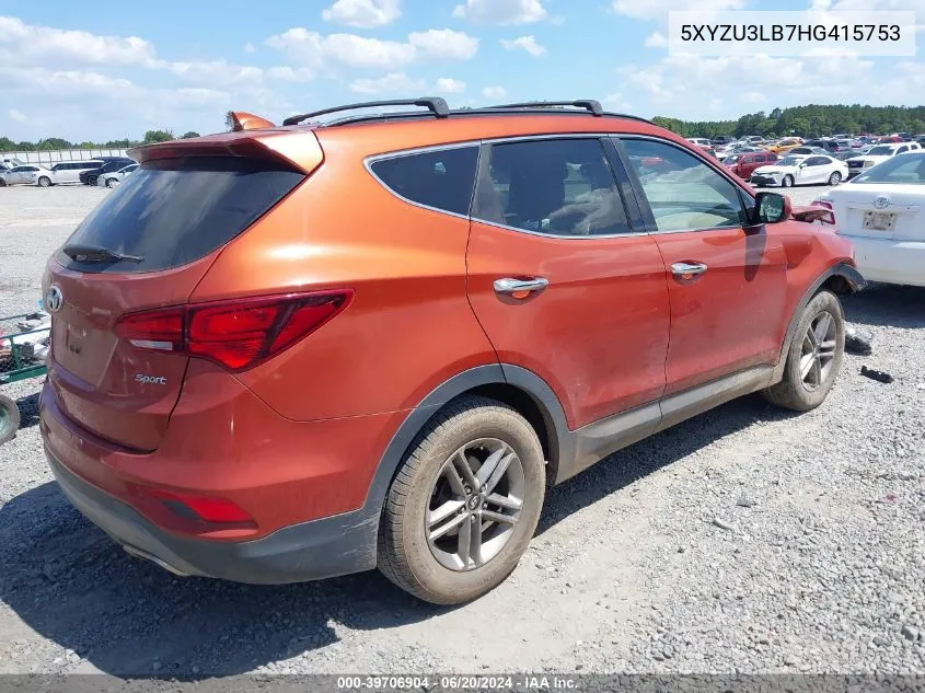 2017 Hyundai Santa Fe Sport 2.4L VIN: 5XYZU3LB7HG415753 Lot: 39706904