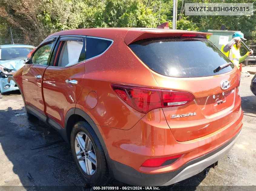 5XYZT3LB3HG429815 2017 Hyundai Santa Fe Sport 2.4L