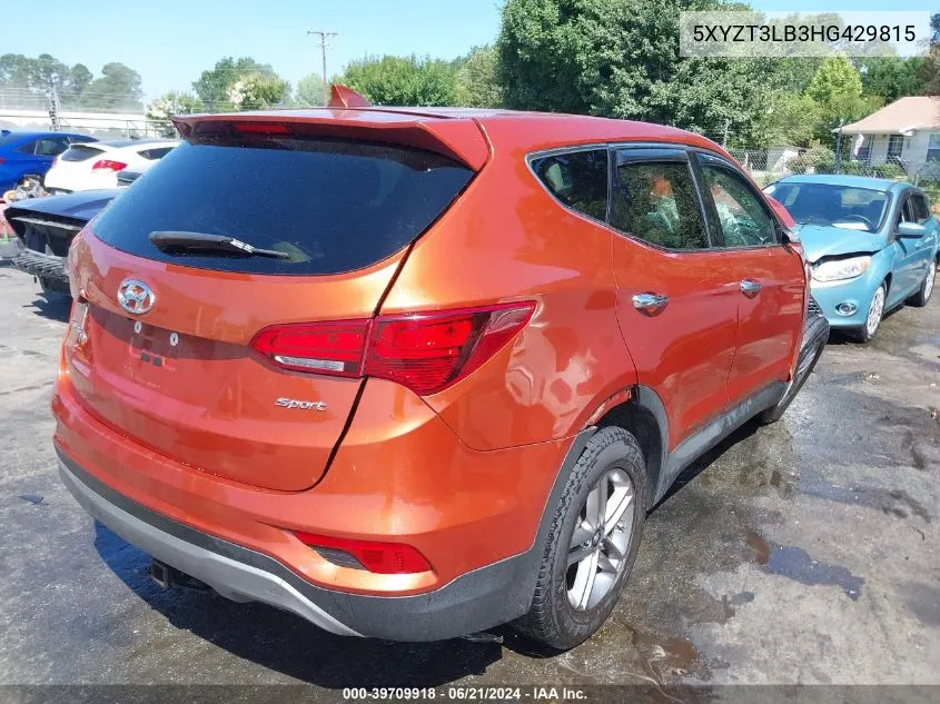 5XYZT3LB3HG429815 2017 Hyundai Santa Fe Sport 2.4L