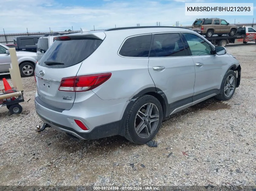 KM8SRDHF8HU212093 2017 Hyundai Santa Fe Limited Ultimate