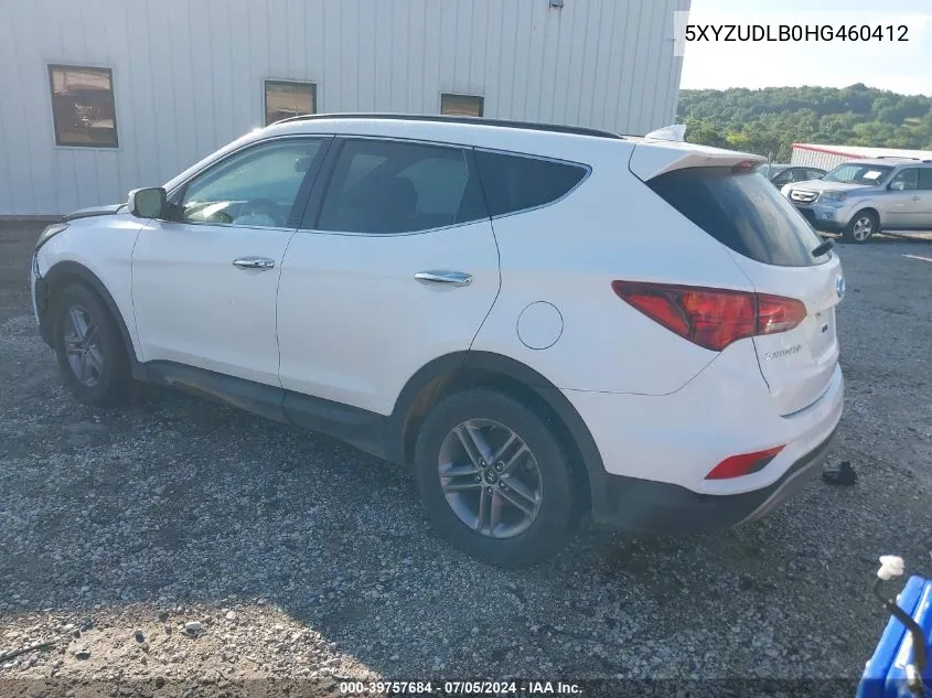 2017 Hyundai Santa Fe Sport 2.4L VIN: 5XYZUDLB0HG460412 Lot: 39757684