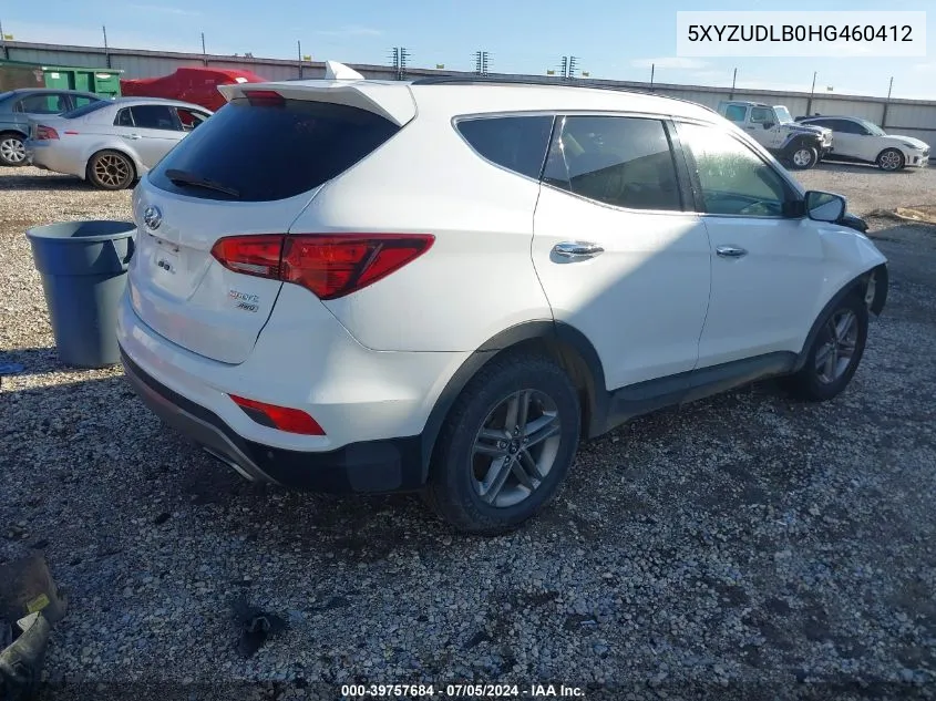 2017 Hyundai Santa Fe Sport 2.4L VIN: 5XYZUDLB0HG460412 Lot: 39757684