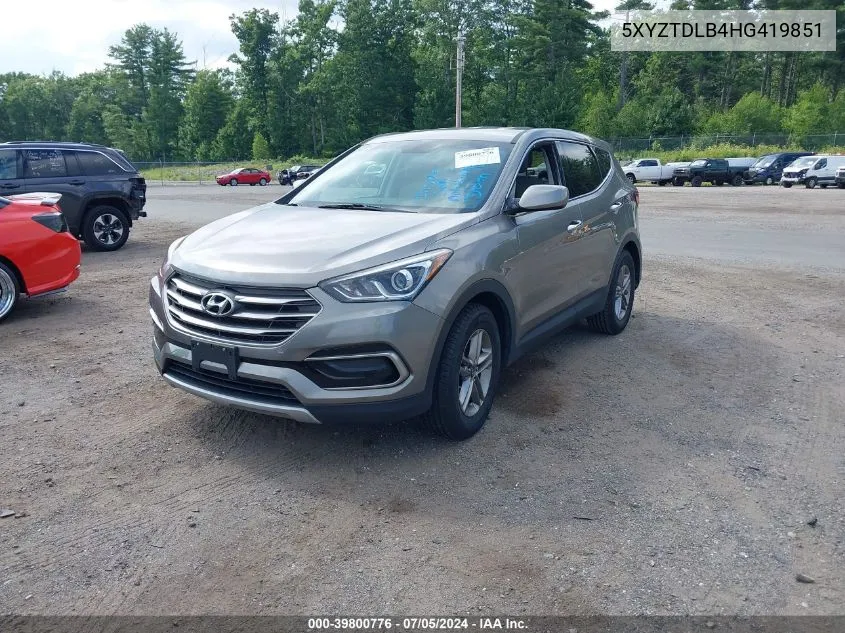 5XYZTDLB4HG419851 2017 Hyundai Santa Fe Sport 2.4L