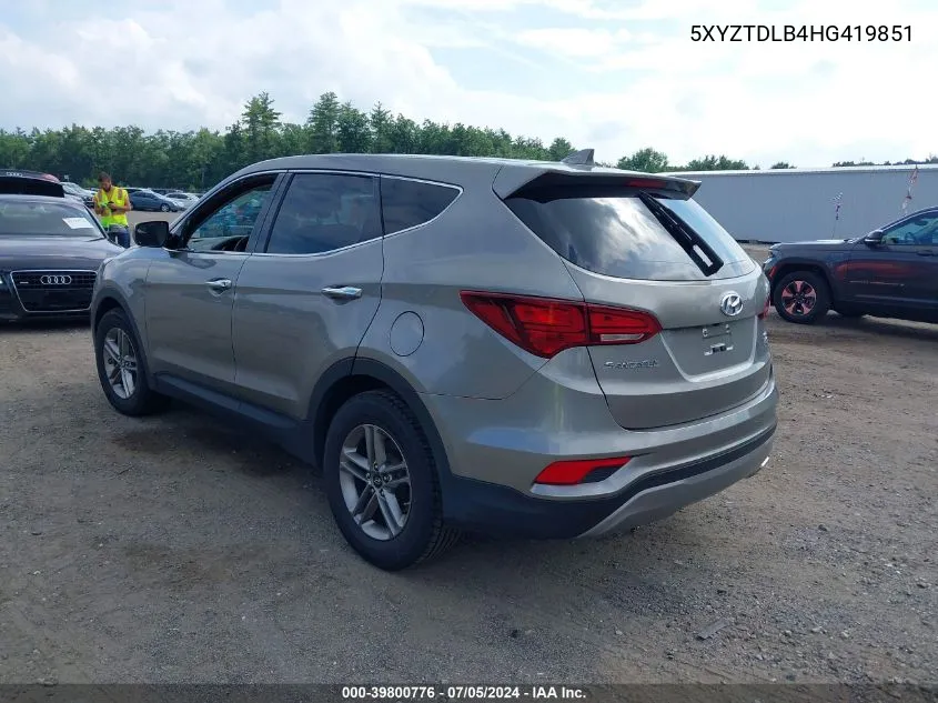 2017 Hyundai Santa Fe Sport 2.4L VIN: 5XYZTDLB4HG419851 Lot: 39800776