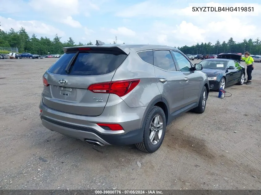 5XYZTDLB4HG419851 2017 Hyundai Santa Fe Sport 2.4L