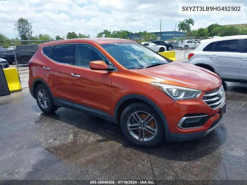 2017 Hyundai Santa Fe Sport 2.4L VIN: 5XYZT3LB9HG452502 Lot: 39840305