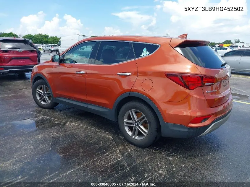 5XYZT3LB9HG452502 2017 Hyundai Santa Fe Sport 2.4L