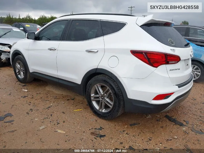 2017 Hyundai Santa Fe Sport 2.4L VIN: 5XYZU3LB8HG428558 Lot: 39854766