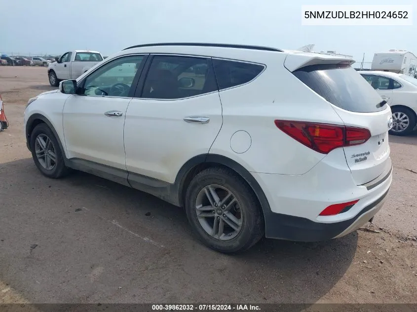 5NMZUDLB2HH024652 2017 Hyundai Santa Fe Sport 2.4L