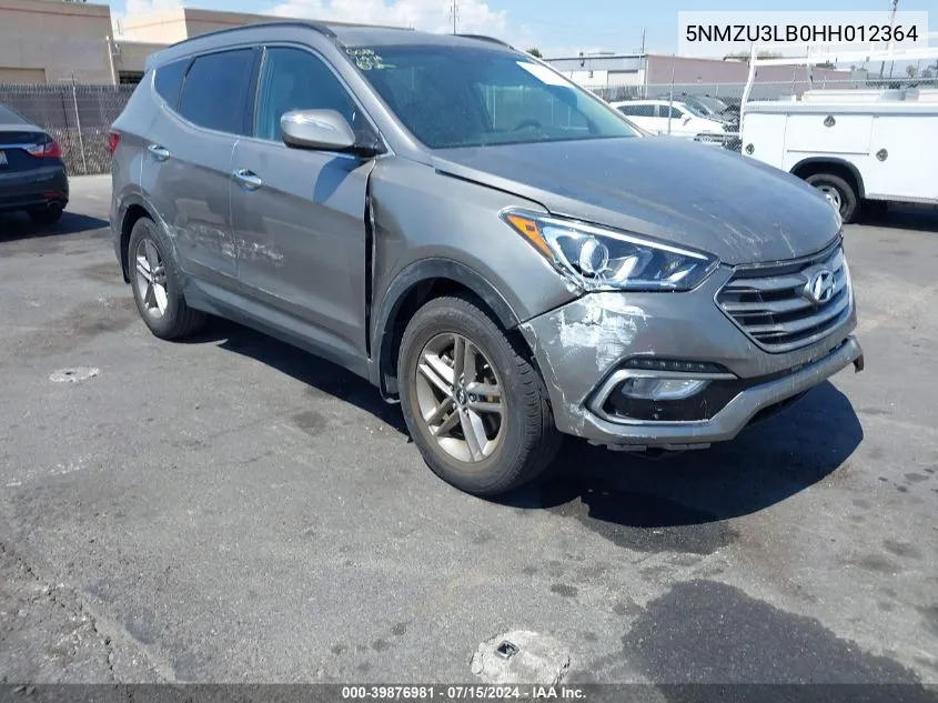 5NMZU3LB0HH012364 2017 Hyundai Santa Fe Sport 2.4L