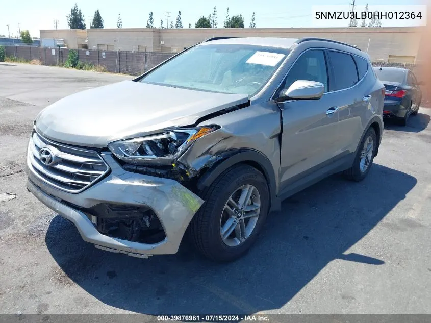 2017 Hyundai Santa Fe Sport 2.4L VIN: 5NMZU3LB0HH012364 Lot: 39876981