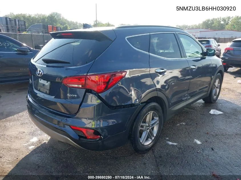 5NMZU3LB6HH030920 2017 Hyundai Santa Fe Sport 2.4L