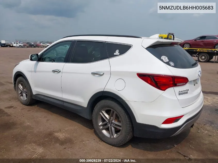 2017 Hyundai Santa Fe Sport 2.4L VIN: 5NMZUDLB6HH005683 Lot: 39929239