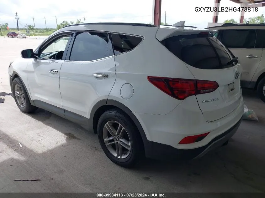 2017 Hyundai Santa Fe Sport 2.4L VIN: 5XYZU3LB2HG473818 Lot: 39934113