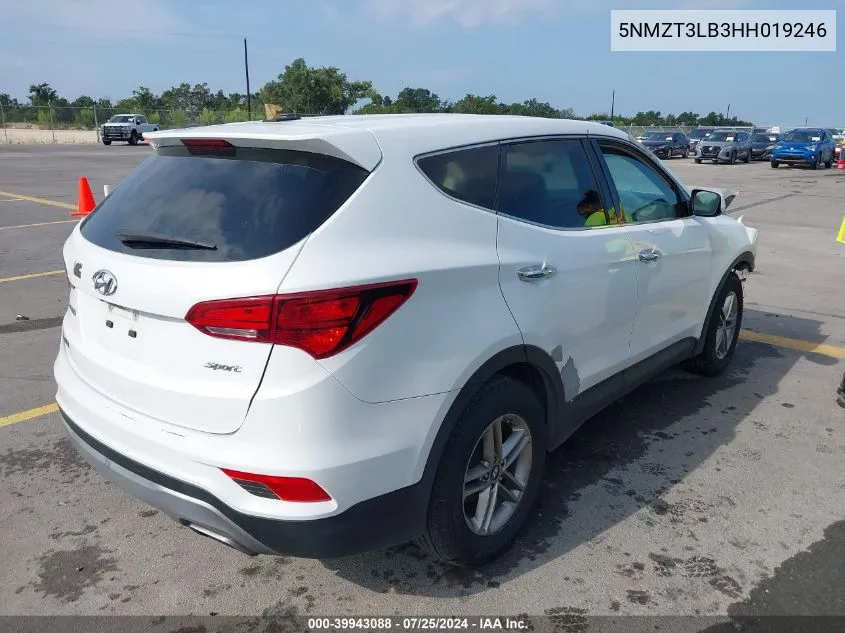 2017 Hyundai Santa Fe Sport 2.4L VIN: 5NMZT3LB3HH019246 Lot: 39943088