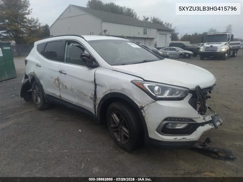 2017 Hyundai Santa Fe Sport 2.4L VIN: 5XYZU3LB3HG415796 Lot: 39963050