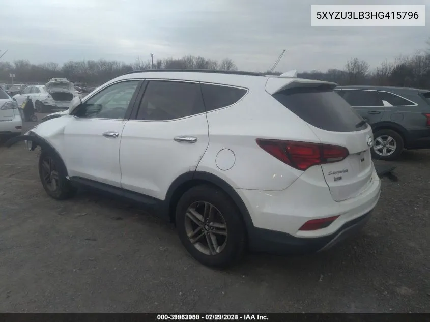 5XYZU3LB3HG415796 2017 Hyundai Santa Fe Sport 2.4L