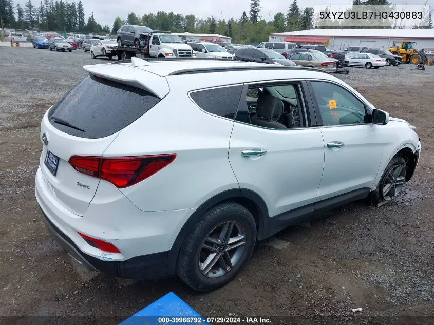 2017 Hyundai Santa Fe Sport 2.4L VIN: 5XYZU3LB7HG430883 Lot: 39966792