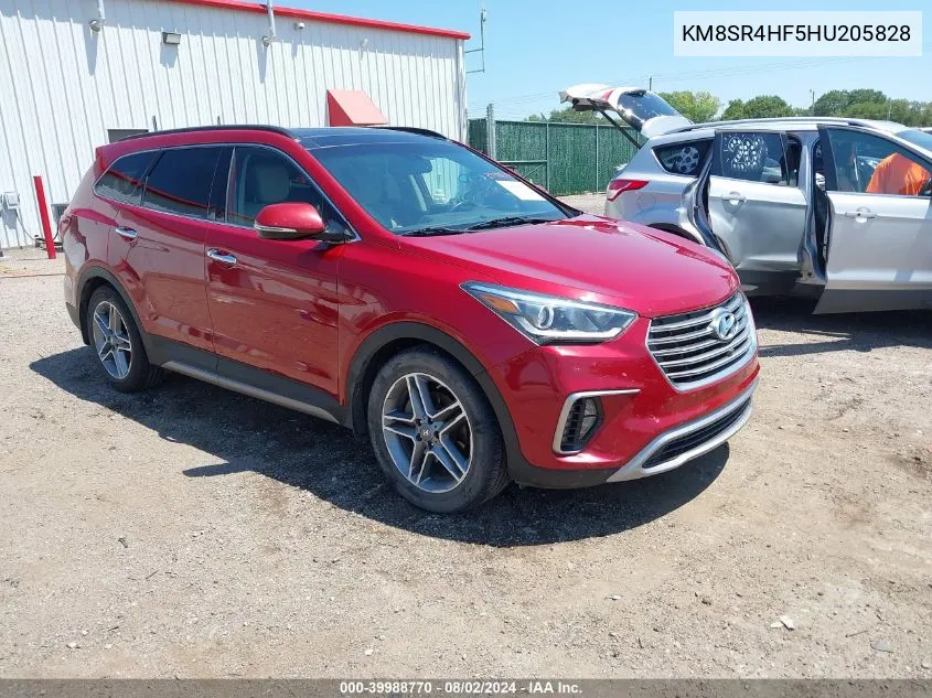 KM8SR4HF5HU205828 2017 Hyundai Santa Fe Limited Ultimate