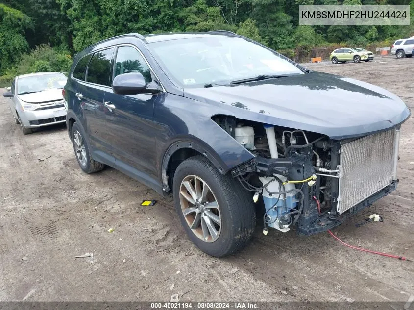 KM8SMDHF2HU244424 2017 Hyundai Santa Fe Se