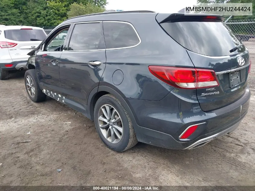 KM8SMDHF2HU244424 2017 Hyundai Santa Fe Se