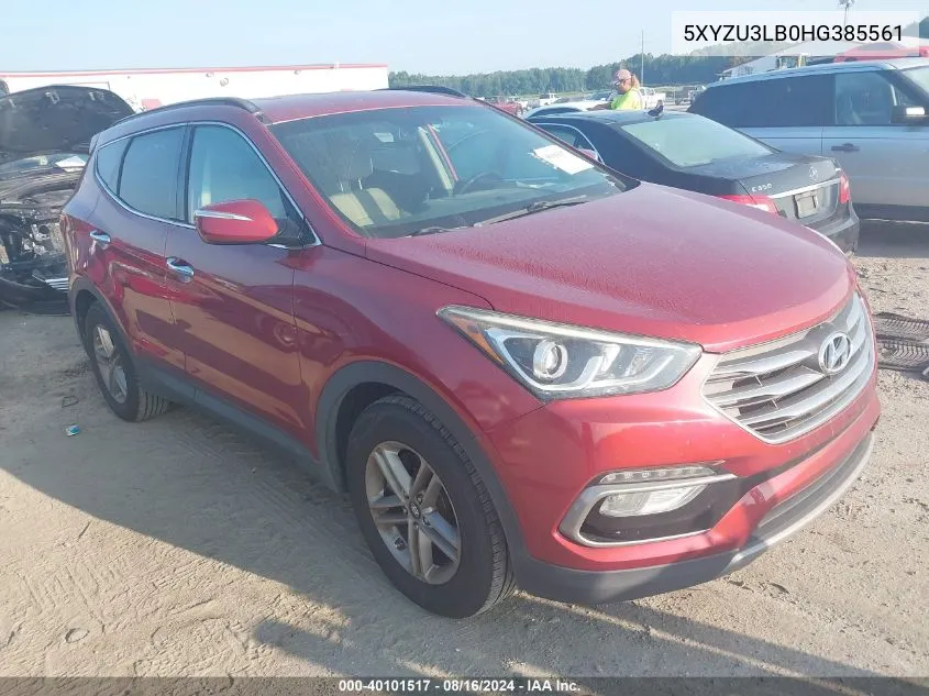 2017 Hyundai Santa Fe Sport 2.4L VIN: 5XYZU3LB0HG385561 Lot: 40101517