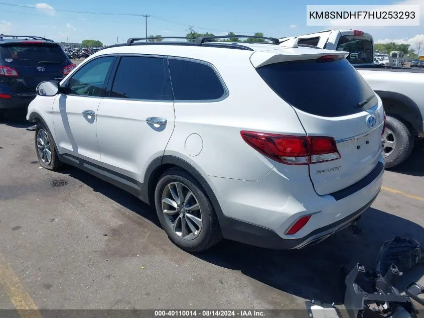 2017 Hyundai Santa Fe Se VIN: KM8SNDHF7HU253293 Lot: 40110014