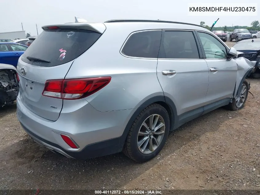 KM8SMDHF4HU230475 2017 Hyundai Santa Fe Se