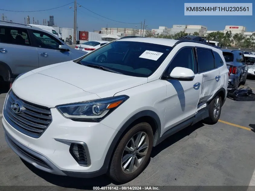 2017 Hyundai Santa Fe Se VIN: KM8SN4HF1HU230561 Lot: 40116142