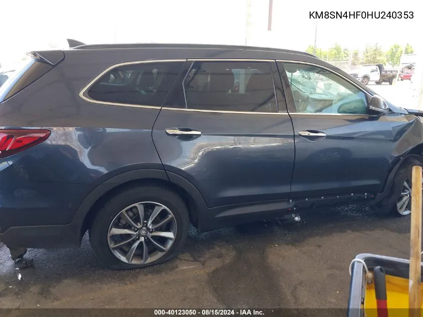 KM8SN4HF0HU240353 2017 Hyundai Santa Fe Se