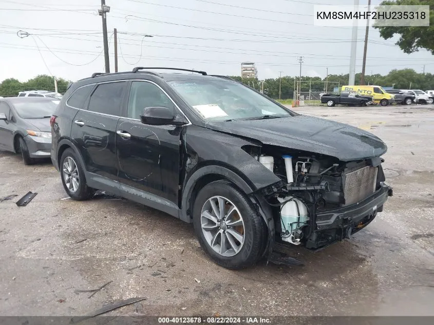 KM8SM4HF2HU235318 2017 Hyundai Santa Fe Se