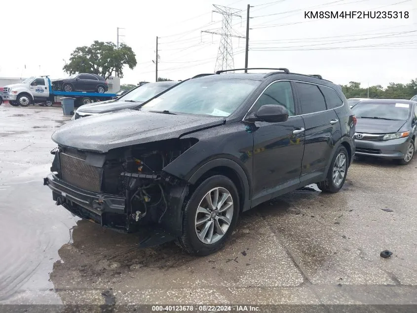 KM8SM4HF2HU235318 2017 Hyundai Santa Fe Se