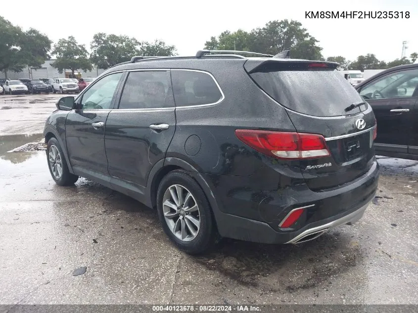 KM8SM4HF2HU235318 2017 Hyundai Santa Fe Se