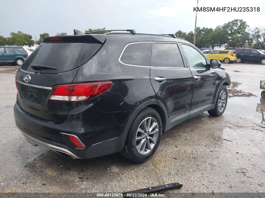 KM8SM4HF2HU235318 2017 Hyundai Santa Fe Se