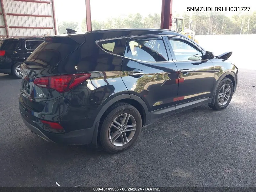 2017 Hyundai Santa Fe Sport 2.4L VIN: 5NMZUDLB9HH031727 Lot: 40141535