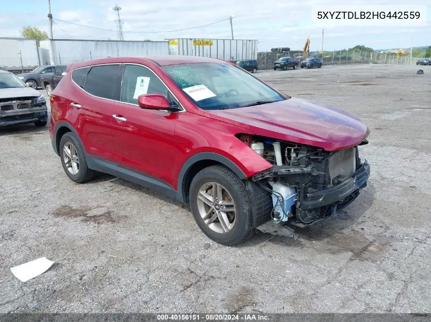 2017 Hyundai Santa Fe Sport 2.4L VIN: 5XYZTDLB2HG442559 Lot: 40156151