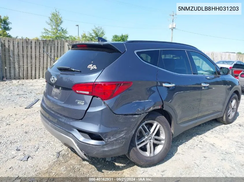 2017 Hyundai Santa Fe Sport 2.4L VIN: 5NMZUDLB8HH031203 Lot: 40162931