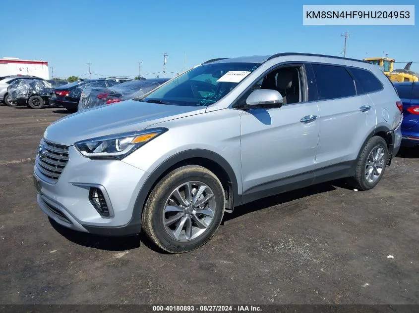 2017 Hyundai Santa Fe Limited VIN: KM8SN4HF9HU204953 Lot: 40180893