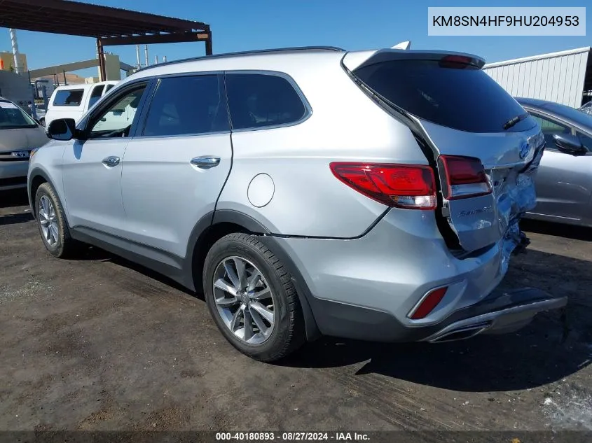 KM8SN4HF9HU204953 2017 Hyundai Santa Fe Limited