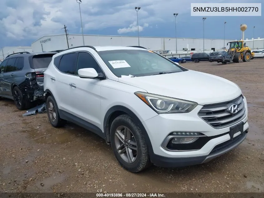 2017 Hyundai Santa Fe Sport 2.4L VIN: 5NMZU3LB5HH002770 Lot: 40193896