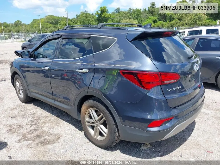 2017 Hyundai Santa Fe Sport 2.4L VIN: 5NMZU3LB8HH033706 Lot: 40194584