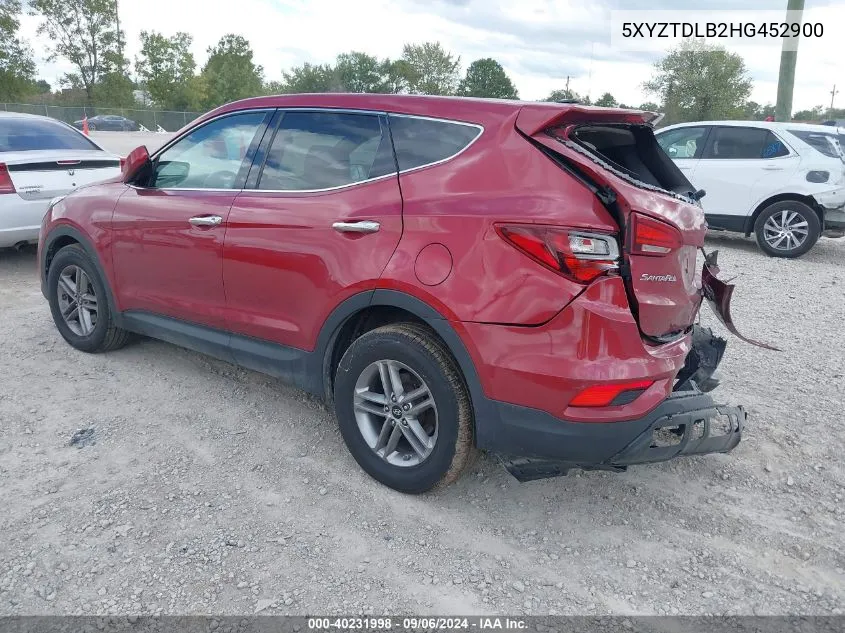 2017 Hyundai Santa Fe Sport 2.4L VIN: 5XYZTDLB2HG452900 Lot: 40231998