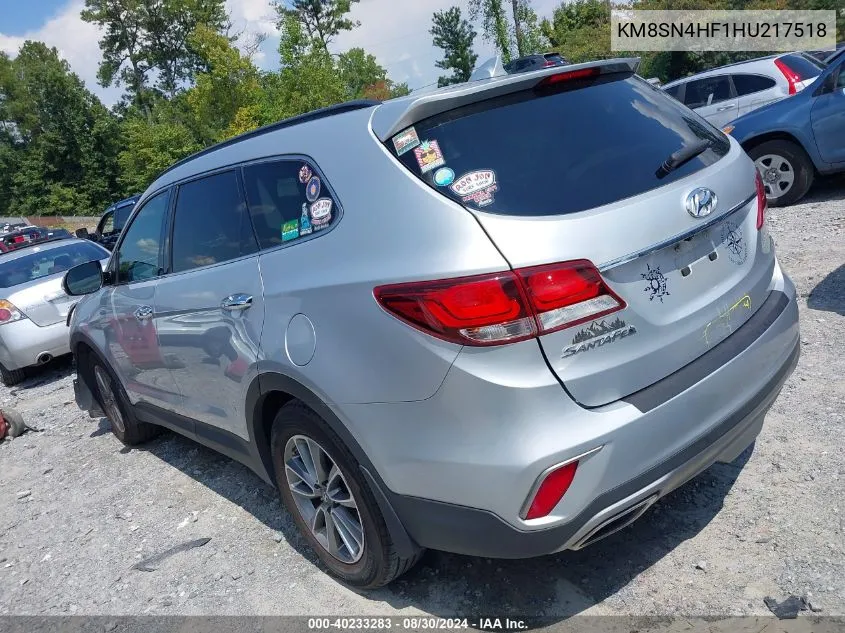 KM8SN4HF1HU217518 2017 Hyundai Santa Fe Limited