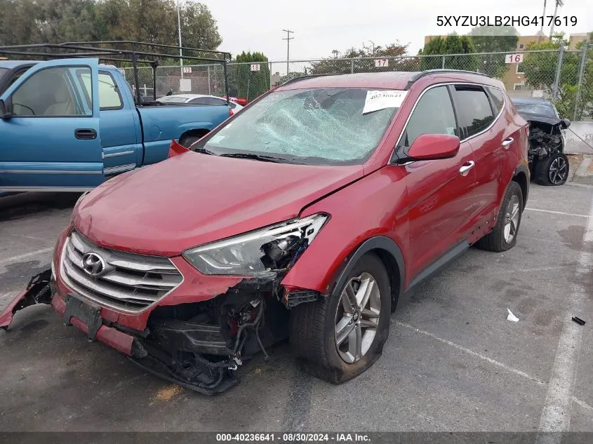 5XYZU3LB2HG417619 2017 Hyundai Santa Fe Sport 2.4L