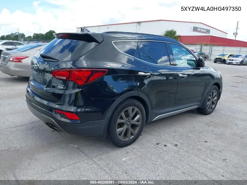 2017 Hyundai Santa Fe Sport 2.0T Ultimate VIN: 5XYZW4LA0HG497350 Lot: 40256981